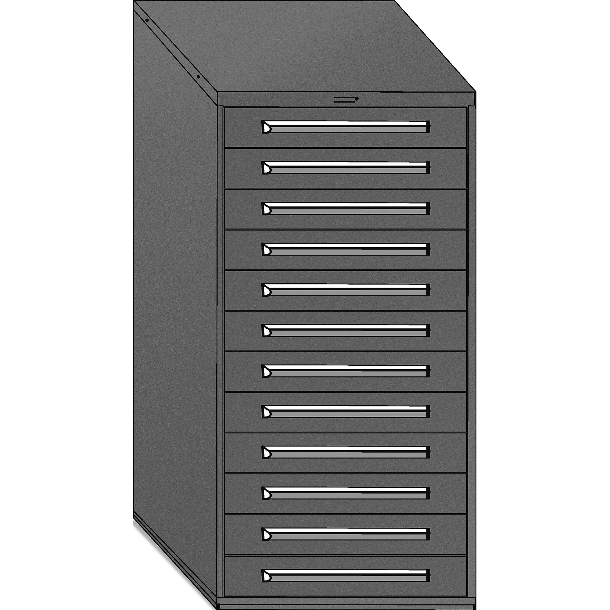 Equipto, Modular Drawer Unit w/Dividers, 30W x 27 3/4D x 59H, Height 59 in, Width 30 in, Drawers 12 total - 12 4.5"h Model # 4421-01-PY; Color:  Textured Putty